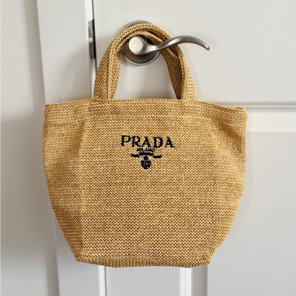 Prada Handbags - Prada Beauty Mini Straw Bag